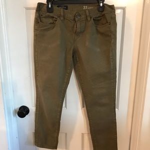 Olive Green J. Crew Toothpick Skinnies